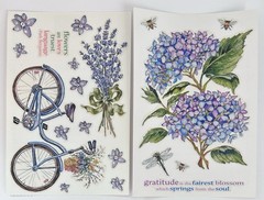 Vintage PSX Designs Stickers SET of 2 Sheets 4″X6″ Hydrangea/Bike/Lavender NEW