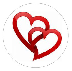 30 RED HEART ENVELOPE SEALS LABELS STICKERS 1.5″ ROUND VALENTINES DAY LOVE
