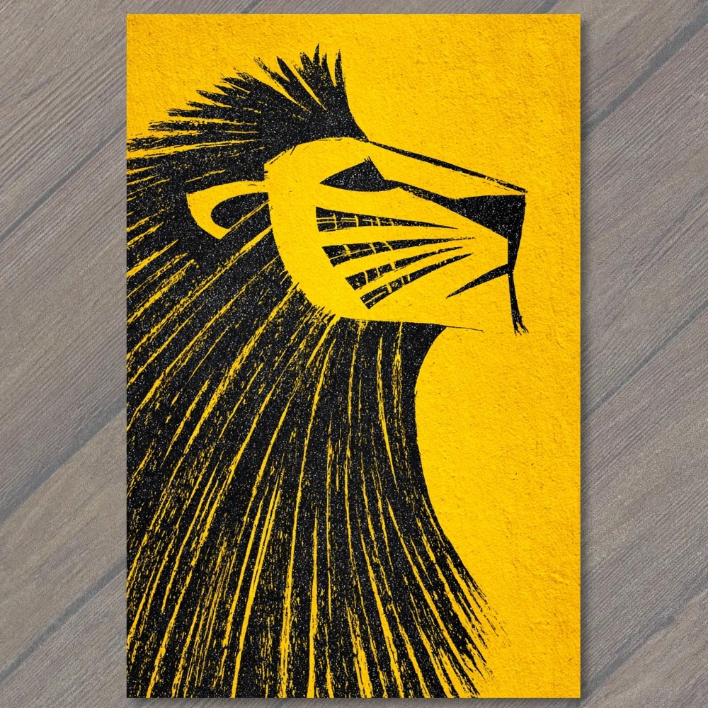 STICKER Lion Silhouette Black Yellow Bold Graphic Stencil Wild Cat Profile