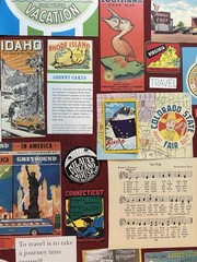 Travel Vacation Themed Bundle 96 Pieces, USA States Road Trip Kit Cutouts Cards