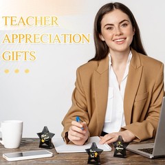 18 PCS Small Star Acrylic Employee Appreciation Award Trophies Plaques Black
