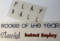 PLAY BALL Mylar Stickers(11pc) Strike•Game•Rookie•Baseball•Player •Softball•Base