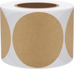 2″ Round Brown Kraft Paper Stickers Packaging Sealing Total 300 Labels Per Ro…