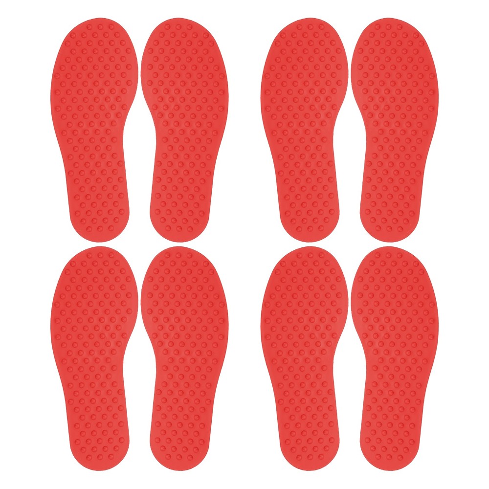 4 Pairs Feet Markers for Classroom Plastic Floor Foot Shaped Markers Red