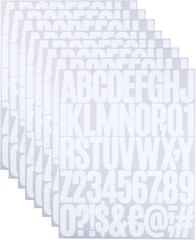 8 Sheets Letter Number Stickers, 2 Inch Vinyl Alphabet Stickers, Self-Adhesive P