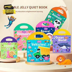 Jelly Reusable Sticker Books for Toddlers 1-3 2-4 Years, Portable Travel Toys St