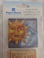 Vintage Paper House Productions Sun & Moon Celestial Canvas 3D Dimensional…