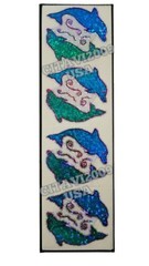 HAMBLY STUDIOS PRISMATIC BLUE TEAL DOLPHINS OCEAN VINTAGE RARE RETIRED