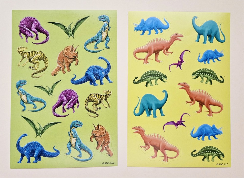 Dinosaurs / Stickers sheets. Lot Of 2.