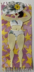 LADY ON BEACH TOWEL “Pre-Made”Die-Cut(1pc)Lake•River •Swim•Swimsuit•Card Making•