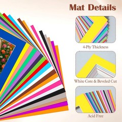 Mixed Color 11×14 Picture Mats For 8×10 Photos Acid Free Bevel Core 20 PCS