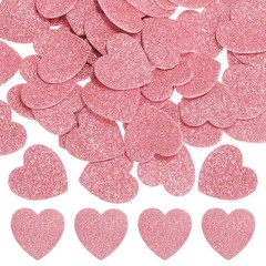 1″x1″ Heart Foam Stickers, 60Pcs EVA Glitters Foam Shape Sticker, Pink
