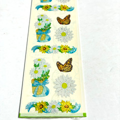 Sandylion Prismatic Daisy and Butterfly Stickers Daisies 1 Sheet Sealed Vintage