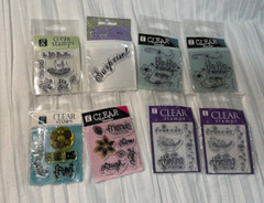 Lot of 31 Variety of Clear Stamps for Scrapbooking – Flowers, Sunshine, Rain