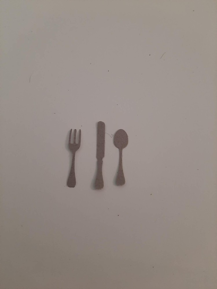 SILVERWARE DIE CUTS ( 1 INCH ACID FREE CARDSTOCK PAPER ) 20 SETS SCRAPBOOKING