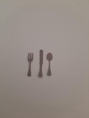 SILVERWARE DIE CUTS ( 1 INCH ACID FREE CARDSTOCK PAPER ) 20 SETS SCRAPBOOKING