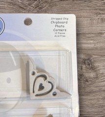 2006 Stripped Chip Chipboard Photo Corners 12 Pieces Lil Davis Designs NEW