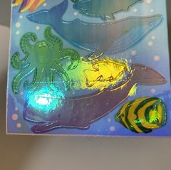 Vintage Sandylion Mother Of Pearl Ocean Stickers Whales Dolphin Fish & More