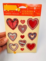 Vintage American Greetings Heart Stickers Sealed Package w/ 4 Sheets BIN 74