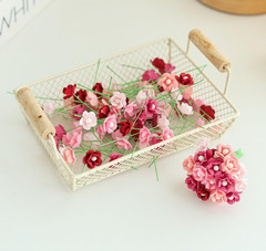 Handmade 100 pcs Mini Flowers Mulberry Paper Flowers 13-15 mm Scrapbook Craft Ca