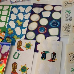 Vintage Sticker Sheets Used Mixed Lot Loose Sheets AS IS