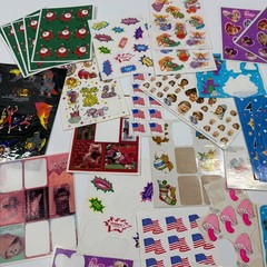 Vintage Loose Sheets Sticker Collection Scrapbook Crafts Lot