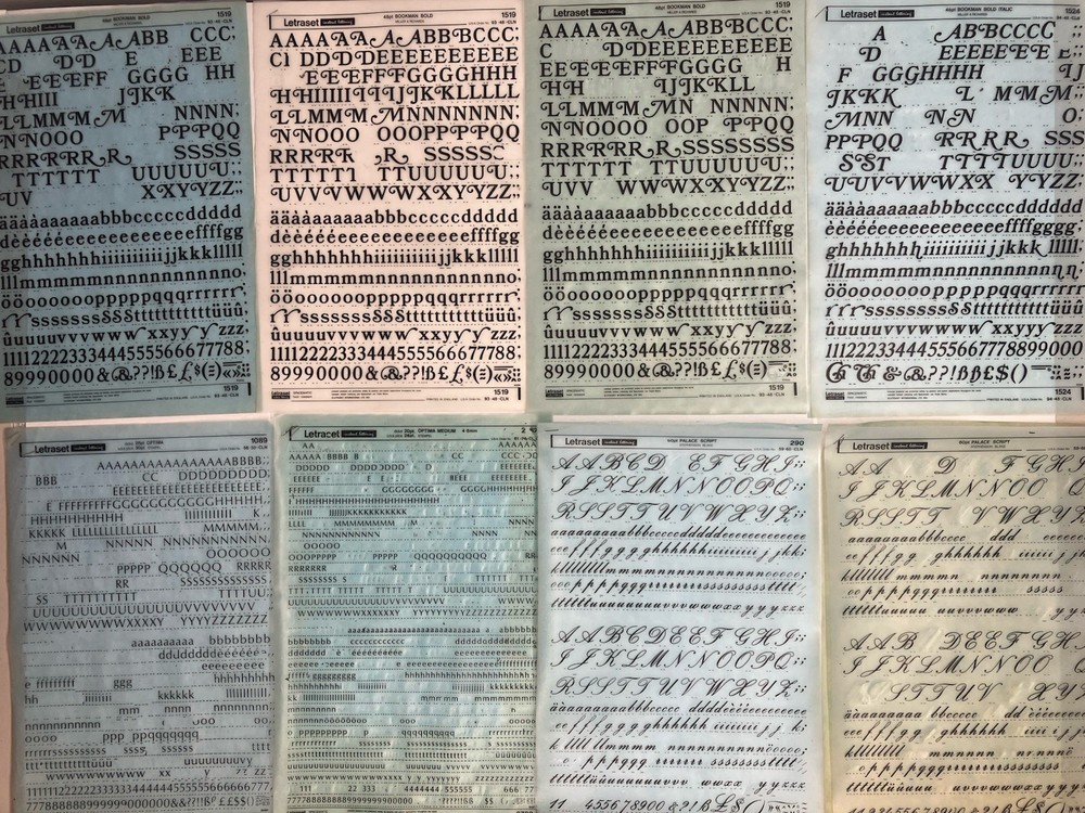 Letraset Chartpak Formatt Various Fonts- Letters Numbers~ 10pt-144pt ~33 Sheets