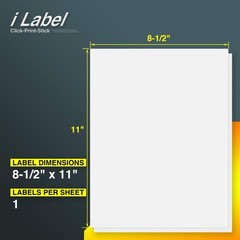 500 Sheets 8.5×11 Full Sheet Label Sticker Paper for Laser & Inkjet Printers