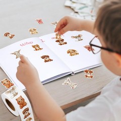 2Rolls Farm Animal Stickers for , 1000PCS Round Stickers for Toddlers Ages 2-…