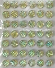 CraftbuddyUS 42pcs 12mm Self Adhesive AB CLEAR Rhinestone Diamond Gems