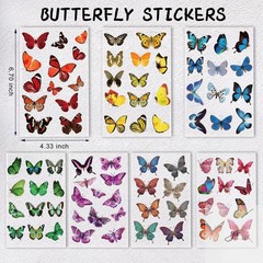Butterfly Stickers(635 Pcs 48 Sheets Flower Stickers for Scrapbooking Journaling