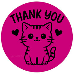 Thank You Stickers Cute Cat Labels Small Business Packaging Seals