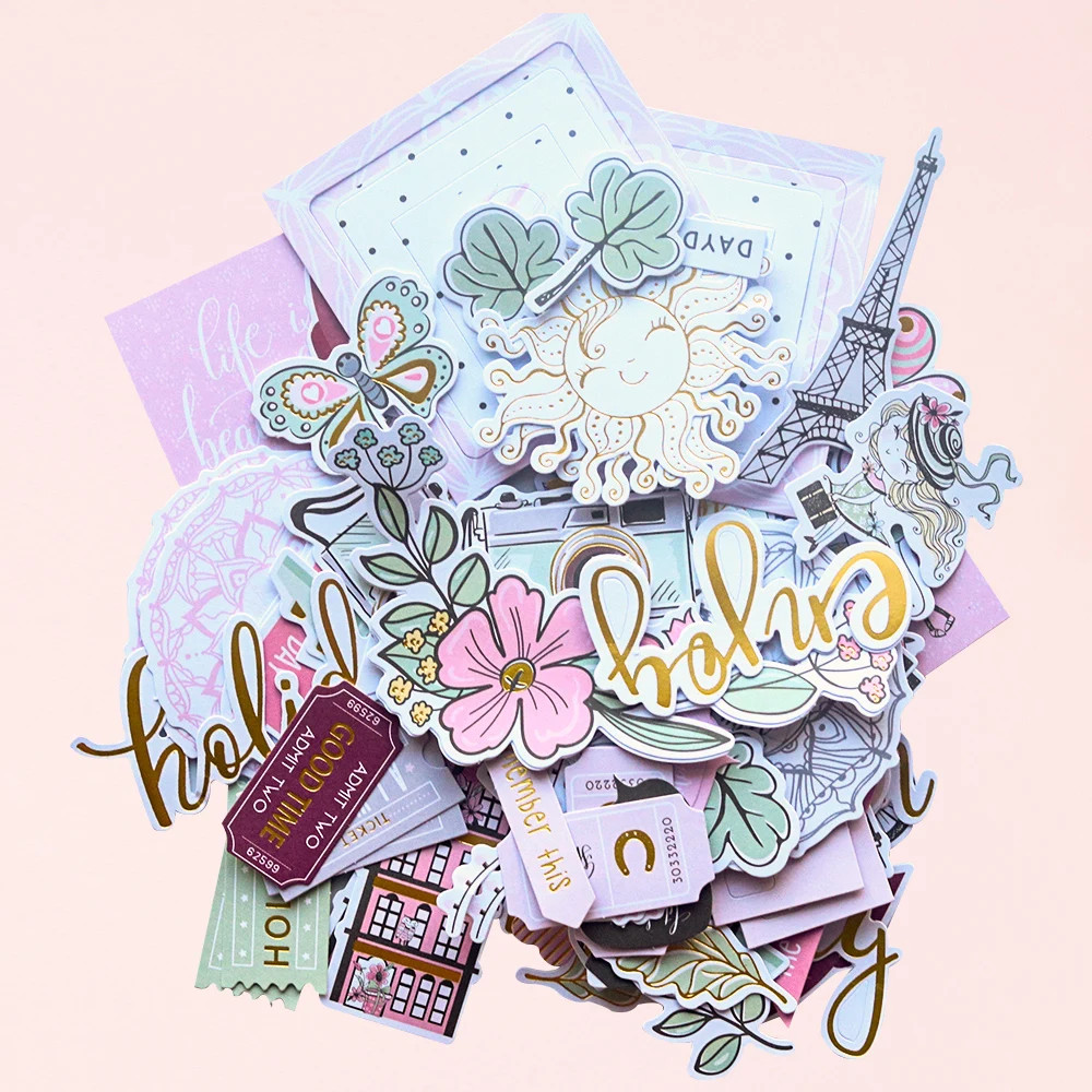 Creative Path 134pcs Paper Diecuts Ephemera Scrapbooking Die Cut Shapes