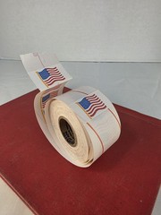 Vintage Roll Of American Flag Stickers 1980s Patriotic Scrapbooking Nostalgic