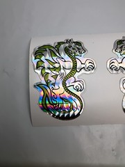 Vintage Stickers 2.25″ Asian Dragons Prism Vending Machine 80s Biker Gothic Gree