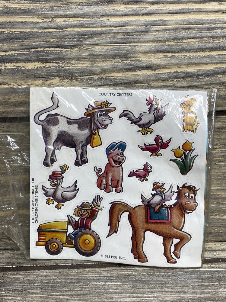 Vtg Country Critters Sticker Sheet 1998 PRG Inc