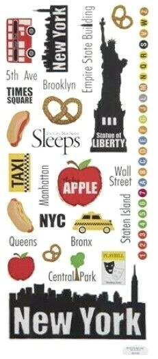 New York Empire State Statue Liberty Brooklyn Vacation Tour Paper Studio Sticker