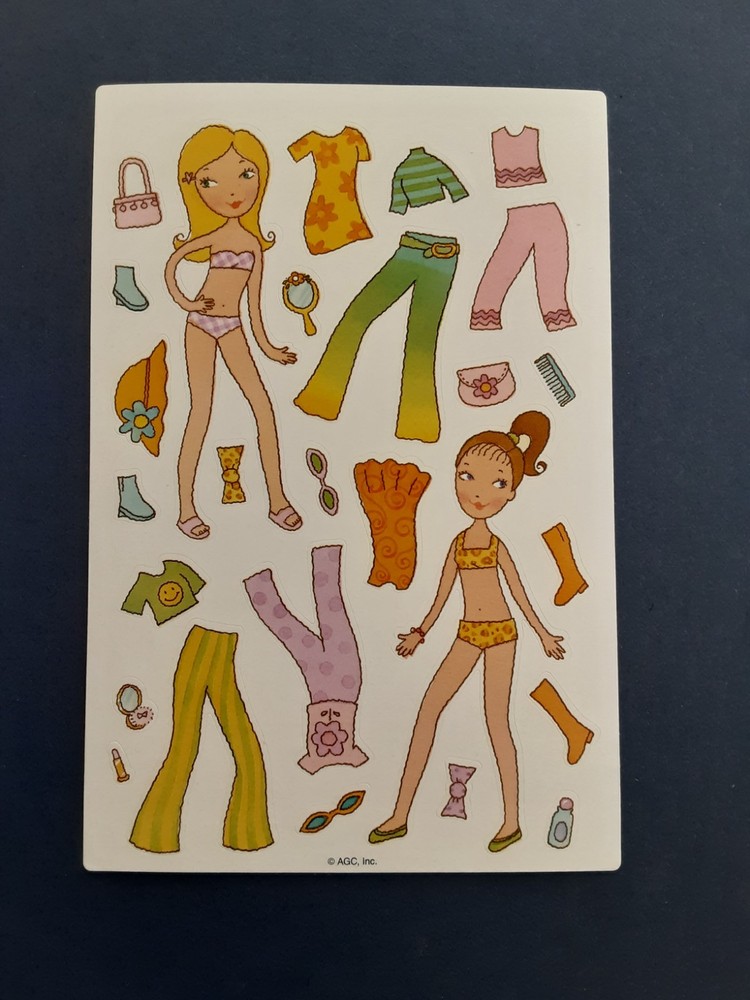 AGC paper dolls dress up sticker sheet