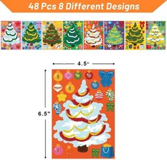 Engaging 48 Pcs Holiday Tree Stickers – Ideal for School Rewards and Crafts