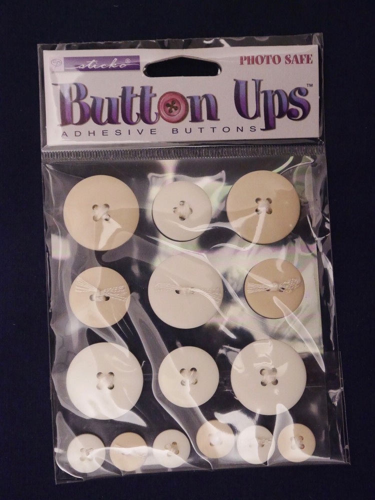 Sticko Button Ups Adhesive Buttons Scrapbook Embellishments Cards Lot 8N