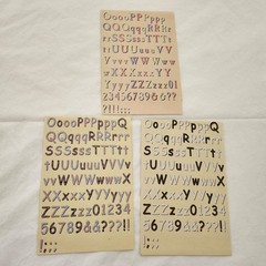 Lot 7 Sheets NON-ADHESIVE Alphabet Letters Numbers Pink Blue Pastel More Vintage