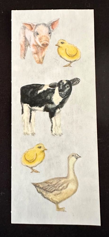 VINTAGE Creative Memories Stickers FARM ANIMALS~Cow~PIG~Duck~BABY CHICKS