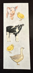 VINTAGE Creative Memories Stickers FARM ANIMALS~Cow~PIG~Duck~BABY CHICKS