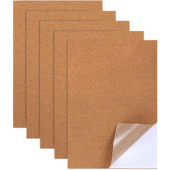 5 Pack Thin Cork Sheets 1Mm Adhesive Cork Sticker Coasters 11.8X8.3In Thick