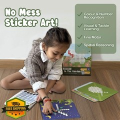BINCA Dot Art Garden Animals Stickers 4-7