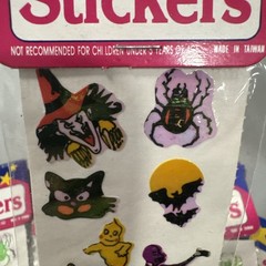 Lot Of 13 Sheets Of Vintage 80s 90s Halloween Stickers Shiny Holographic