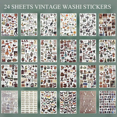 Vintage Scrapbooking Sticker Book for Adults – 800+ Washi Journaling Stickers Ep