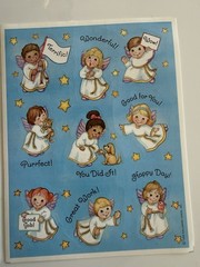 Vintage Hallmark Stickers ~ 3 Sheets~Children/cherubs/angels~Kitten~Puppy