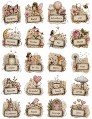 Floral Shabby Embellishments Junk Journal Scrapbook USA PICK A Set