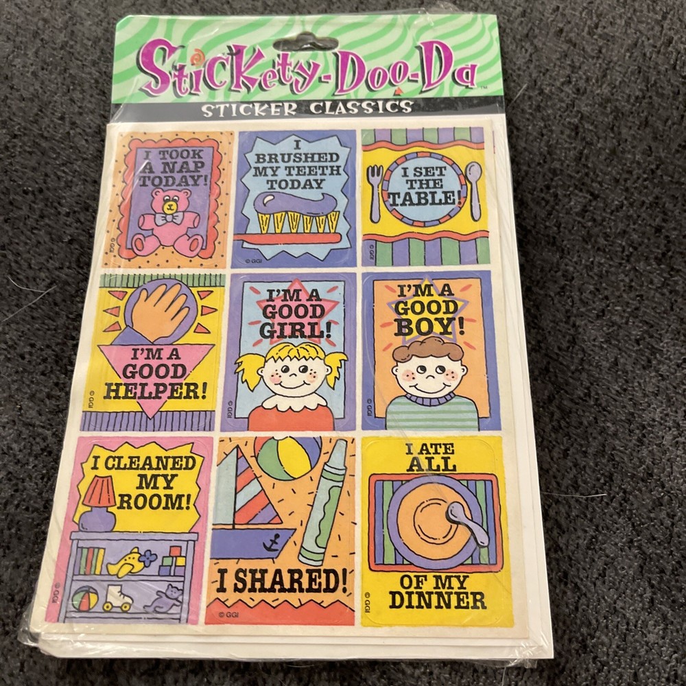 Vintage Sticker Pack School Stickety Do Da Bear Boy Girl J25